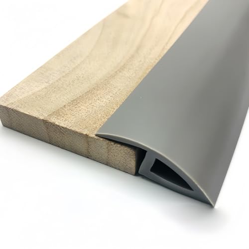 Coayuou Teppich Abschlussleiste Selbstklebend PVC Fußbodenleiste Übergang Länge 5M Flexible Teppich Abschlussband Ideal Für Teppichübergänge Und Schutz Von Böden(Grau,A3510) von Coayuou