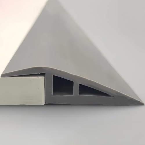 Coayuou Teppich Abschlussleiste Selbstklebend PVC Fußbodenleiste Übergang Länge 5M Flexible Teppich Abschlussband Ideal Für Teppichübergänge Und Schutz Von Böden(Grau,A5010) von Coayuou