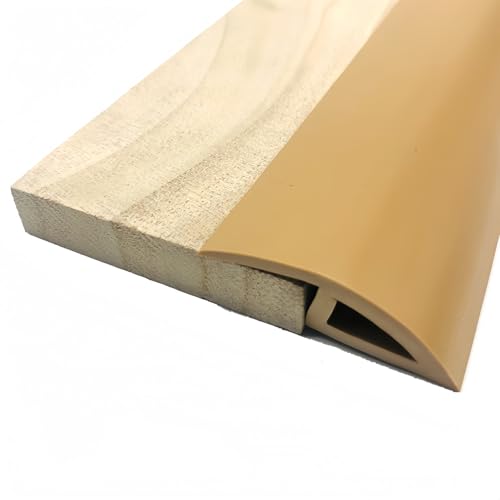 Coayuou Teppich Abschlussleiste Selbstklebend PVC Fußbodenleiste Übergang Länge 5M Flexible Teppich Abschlussband Ideal Für Teppichübergänge Und Schutz Von Böden(Hellbraun,A3510) von Coayuou