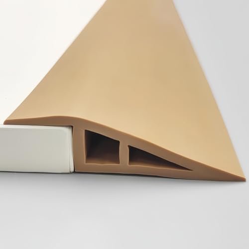 Coayuou Teppich Abschlussleiste Selbstklebend PVC Fußbodenleiste Übergang Länge 5M Flexible Teppich Abschlussband Ideal Für Teppichübergänge Und Schutz Von Böden(Hellbraun,A5020) von Coayuou