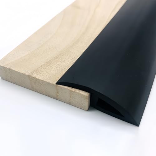 Coayuou Teppich Abschlussleiste Selbstklebend PVC Fußbodenleiste Übergang Länge 5M Flexible Teppich Abschlussband Ideal Für Teppichübergänge Und Schutz Von Böden(Schwarz,A3510) von Coayuou