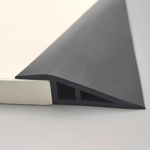 Coayuou Teppich Abschlussleiste Selbstklebend PVC Fußbodenleiste Übergang Länge 5M Flexible Teppich Abschlussband Ideal Für Teppichübergänge Und Schutz Von Böden(Schwarz,A5020) von Coayuou