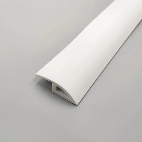 Coayuou Teppich Abschlussleiste Selbstklebend PVC Fußbodenleiste Übergang Länge 5M Flexible Teppich Abschlussband Ideal Für Teppichübergänge Und Schutz Von Böden(Weiß,A3510) von Coayuou
