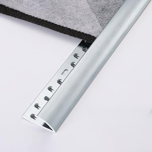Coayuou Teppich Randleiste 90cm*3 Stück Übergangsprofil Aluminium Bodenübergangsleiste Für Sichere Und Ästhetische Übergänge Zwischen Teppich Und Fliesen(Silber,Stil 1) von Coayuou