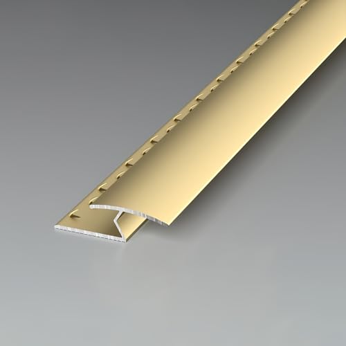 Coayuou Teppich Übergangsprofil 90cm*3 Stück Bodenschiene Übergang Teppichrand Klebeband Aus Aluminium Für Saubere Übergänge Zwischen Teppich Und Hartboden(Gold,Stil 2) von Coayuou