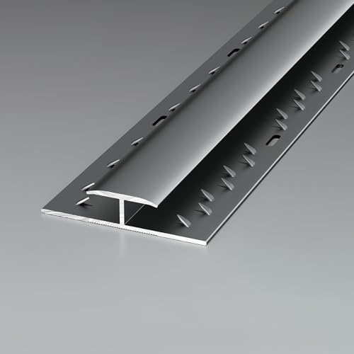 Coayuou Teppich Übergangsprofil 90cm*3 Stück Bodenschiene Übergang Teppichrand Klebeband Aus Aluminium Für Saubere Übergänge Zwischen Teppich Und Hartboden(Grau,Stil 3) von Coayuou