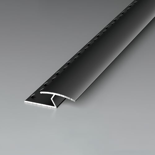 Coayuou Teppich Übergangsprofil 90cm*3 Stück Bodenschiene Übergang Teppichrand Klebeband Aus Aluminium Für Saubere Übergänge Zwischen Teppich Und Hartboden(Schwarz,Stil 2) von Coayuou