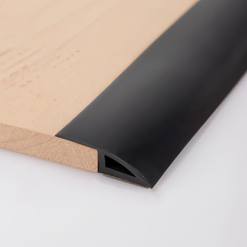 Coayuou Teppichleiste PVC Randleiste Für Teppiche 5M Langlebige Selbstklebende Übergangsprofile Schützt Ihre Teppichkanten Und Sorgt Für EIN Elegantes Finish(Schwarz,A3510) von Coayuou