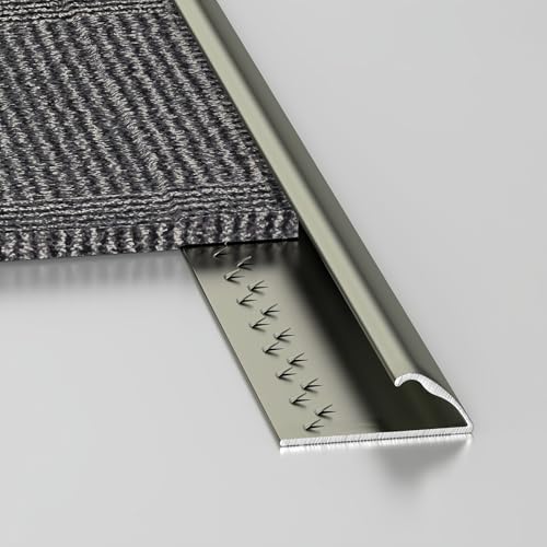 Coayuou Teppichleisten Übergangsprofil 90cm*3 Stück Fußbodenleisten Übergang Aus Aluminium Langlebiges Teppichkantenleiste Schützt Ihre Teppichkanten(Champagner,Stil 1) von Coayuou