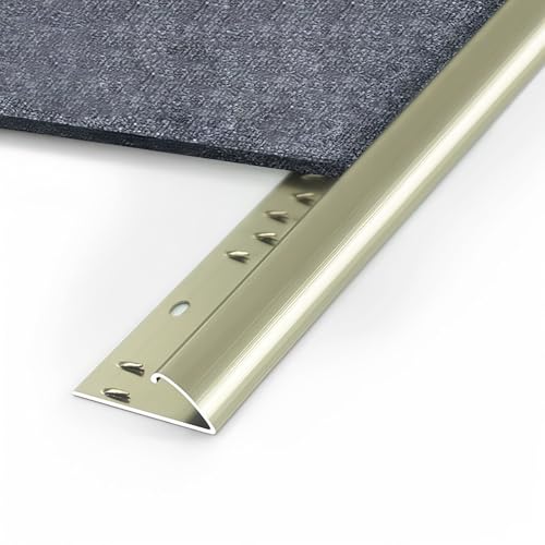 Coayuou Teppichübergangsleisten Randleisten 125cm*2 Stück Teppich Kantenschutz Aus Aluminium Erhöhen Sie Die Lebensdauer Ihrer Teppiche Und Vermeiden Sie Stolperfallen(Champagner,Stil 1) von Coayuou