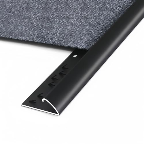 Coayuou Teppichübergangsleisten Randleisten 125cm*2 Stück Teppich Kantenschutz Aus Aluminium Erhöhen Sie Die Lebensdauer Ihrer Teppiche Und Vermeiden Sie Stolperfallen(Schwarz,Stil 1) von Coayuou