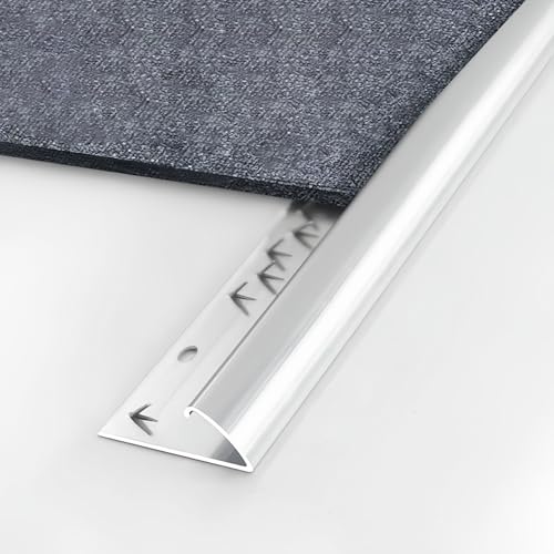 Coayuou Teppichübergangsleisten Randleisten 125cm*2 Stück Teppich Kantenschutz Aus Aluminium Erhöhen Sie Die Lebensdauer Ihrer Teppiche Und Vermeiden Sie Stolperfallen(Silber,Stil 1) von Coayuou