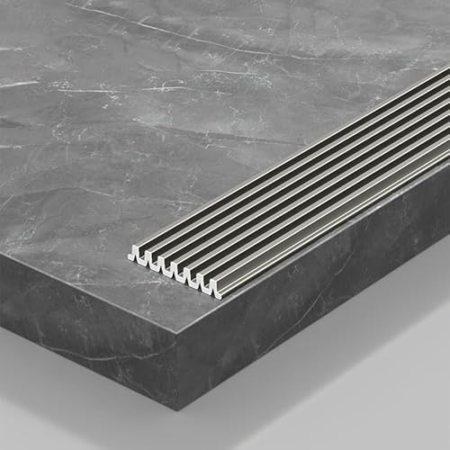Coayuou Treppen Profil 90cm*3 Stück Treppenstufen Schutz Aus Aluminium Rutschschutz Treppe Effiziente Und Langlebige Schutz Vor Abnutzung & Elegantes Design Für Ihre Treppe(Champagner,80mm) von Coayuou