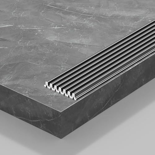 Coayuou Treppen Profil 90cm*3 Stück Treppenstufen Schutz Aus Aluminium Rutschschutz Treppe Effiziente Und Langlebige Schutz Vor Abnutzung & Elegantes Design Für Ihre Treppe(Grau,80mm) von Coayuou