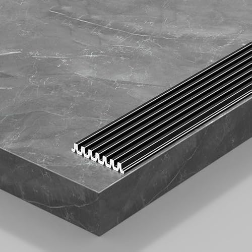 Coayuou Treppen Profil 90cm*3 Stück Treppenstufen Schutz Aus Aluminium Rutschschutz Treppe Effiziente Und Langlebige Schutz Vor Abnutzung & Elegantes Design Für Ihre Treppe(Schwarz,30mm) von Coayuou