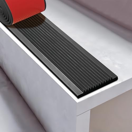 Coayuou Treppenkantenprofil 5M Treppenstufen Schutz PVC Anti-rutsch Für Treppen Mit Selbstklebefunktion Ihr Treppenschutz Für Mehr Sicherheit Und Ästhetik Im Haushalt(Schwarz,50mm) von Coayuou