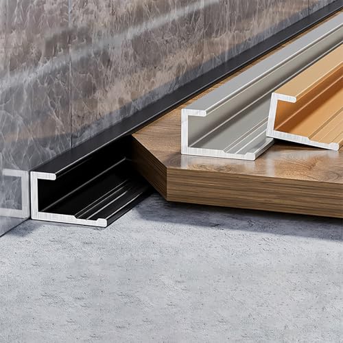 Coayuou Treppenkantenprofil Alu Profil 100cm* 3 Stück Sockelblende Küche Einfach Zuschneidbar & Rostfrei Für Fliesenränder Im Innen- Und Außenbereich(Grau,4.5mm) von Coayuou