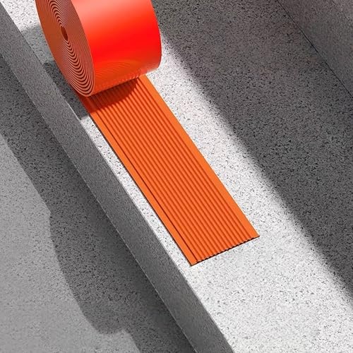 Coayuou Treppenkantenprofil Vinyl 10M Anti Rutsch Für Treppen Mit Selbstklebefunktion Treppenstufen Matten Außen Für Eine Sichere Treppe, Schützt Vor Abnutzung Und Stürzen(Orange-Rot,100mm) von Coayuou