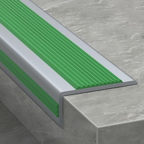 Coayuou Treppenleisten PVC Abschlussleiste Selbstklebend 10M Treppenstufen Antirutsch Aussen Rutschfest & Stylisch Perfekter Kantenschutz Für Ihre Treppe(Grün,6 * 3cm) von Coayuou