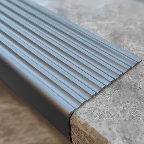 Coayuou Treppenprofil Aluminium 100cm*2 Stück Antirutschstreifen Treppen Treppenkantenprofil Gummi Langlebig Maximale Sicherheit Für Ihre Familie, Für Jede Art Von Treppe(Gray,Stil 2,60mm) von Coayuou