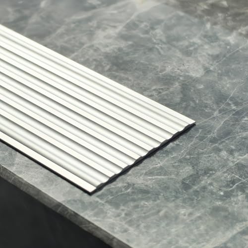 Coayuou Treppenprofil Aluminium 100cm*2 Stück Antirutschstreifen Treppen Treppenkantenprofil Gummi Langlebig Maximale Sicherheit Für Ihre Familie, Für Jede Art Von Treppe(Silver,Stil 1,50mm) von Coayuou