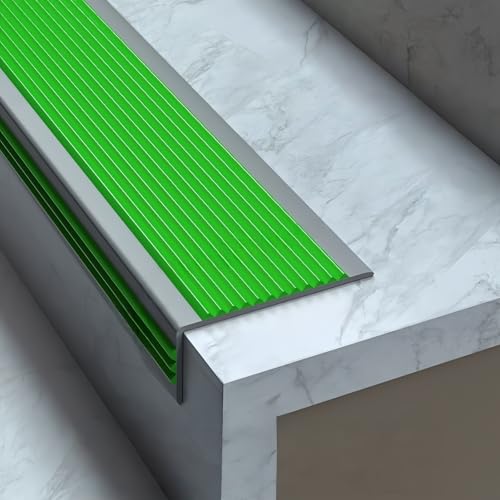 Coayuou Treppenwinkel PVC Antirutsch Für Treppe 5M Treppenstufenschutz Mit Selbstklebefunktion Schutz Für Ihre Stufen, Ideal Für Familie Und Haustiere(Grün,2.5 * 5cm) von Coayuou