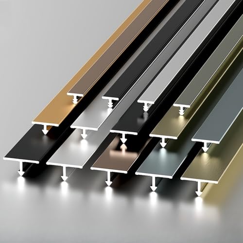 Coayuou Tür Abschlussleiste Aus Aluminium T-Formleisten Fliesenschiene 100cm* 3 Stück Fußboden Übergangsprofil Für Saubere Kantenabschlüsse & Moderne Raumgestaltung(Schwarz,20mm) von Coayuou