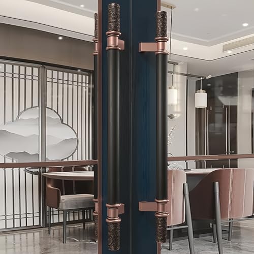 Coayuou Türgriff Aussen Haustürgriff 1 Paar Stangengriff Stoßgriff Länge 800/1200/1500 MM Zeitloses Design Für Ihre Eingangstür, Korrosionsbeständig Und Einfach Zu Montieren(B red bronze,800MM) von Coayuou