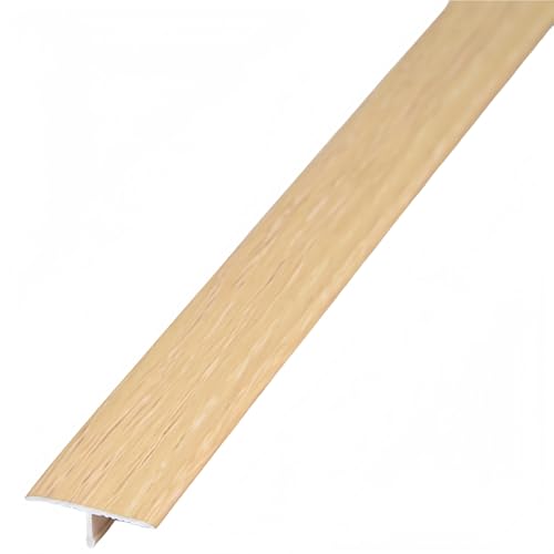 Coayuou Übergangsleiste Boden 90cm* 3 Stück T-profil Übergangsschiene Selbstklebend Alu-profile Bodenleiste Robust Und Elegant Für Perfekte Bodenübergänge In Ihrem Zuhause(Light Oak,20mm) von Coayuou