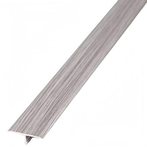 Coayuou Übergangsleiste Boden 90cm* 3 Stück T-profil Übergangsschiene Selbstklebend Alu-profile Bodenleiste Robust Und Elegant Für Perfekte Bodenübergänge In Ihrem Zuhause(Striped Gray,20mm) von Coayuou