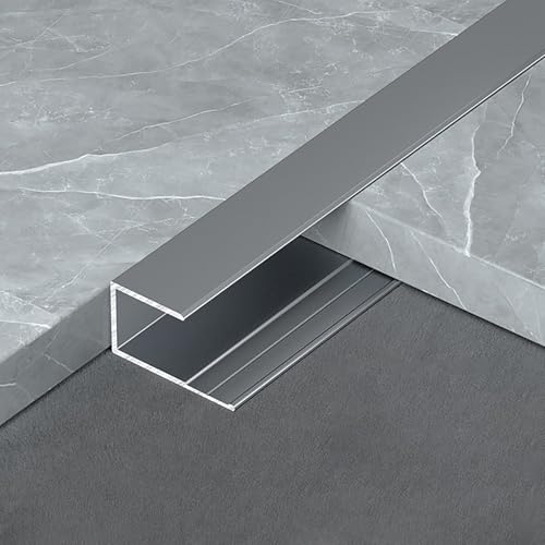 Coayuou Übergangsleiste Boden Arbeitsplatten Abschlussleisten 90cm* 3 Stück Aluminium Profil Rostfrei & Langlebig Für Moderne Raumgestaltung Im Bad, WC Oder Küche(Eisengrau,12mm) von Coayuou