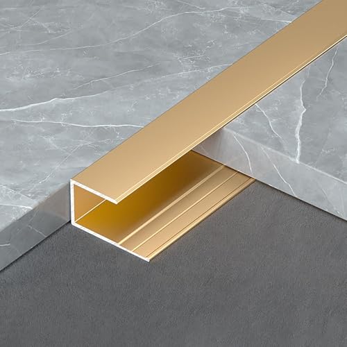 Coayuou Übergangsleiste Boden Arbeitsplatten Abschlussleisten 90cm* 3 Stück Aluminium Profil Rostfrei & Langlebig Für Moderne Raumgestaltung Im Bad, WC Oder Küche(Gold,12mm) von Coayuou