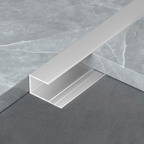 Coayuou Übergangsleiste Boden Arbeitsplatten Abschlussleisten 90cm* 3 Stück Aluminium Profil Rostfrei & Langlebig Für Moderne Raumgestaltung Im Bad, WC Oder Küche(Silber,18mm) von Coayuou