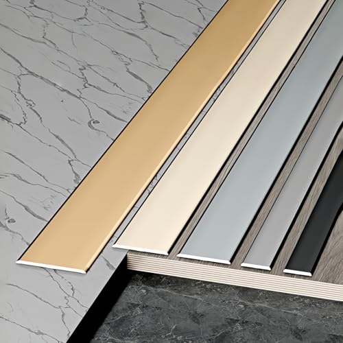Coayuou Übergangsprofil Metallschiene 90cm* 3 Stück Flachleiste Selbstklebend Rostfrei, Langlebig & Einfache Montage Leiste Fussboden Perfekt Für Renovierung & Neubau(Purpurgold,50mm) von Coayuou