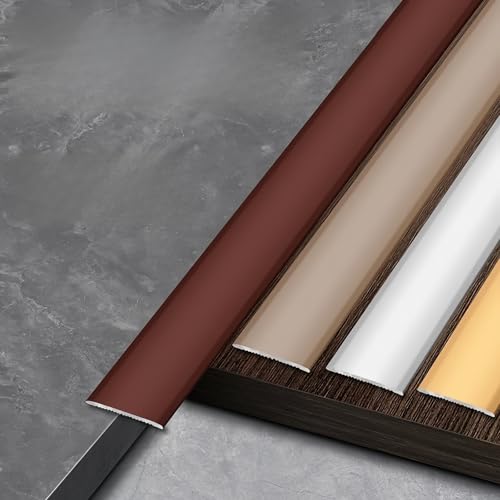 Coayuou Übergangsprofile 125cm* 2 Stück Tür Übergangsschiene Arbeitsplatte Abschlussleiste Pflegeleicht Aluminium Profil Flach Ideal Für Laminat, Fliesen & Teppich(Rot,20mm) von Coayuou