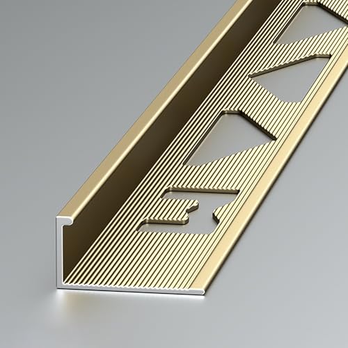 Coayuou Wandanschlussprofil Aluschienen 125cm* 2 Stück Bodenbeläge Einfach Zuschneidbar Für Wandfliesen, Bodenfliesen Und Moderne Renovierungsprojekte(Gold,12.2mm) von Coayuou