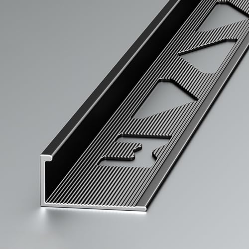 Coayuou Wandanschlussprofil Aluschienen 125cm* 2 Stück Bodenbeläge Einfach Zuschneidbar Für Wandfliesen, Bodenfliesen Und Moderne Renovierungsprojekte(Schwarz,12.2mm) von Coayuou