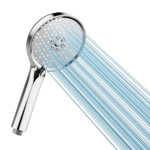 Cobbe Duschkopf Wassersparender, Hochdruck Handbrause mit 3 Strahlarten, Duschbrause Groß, Brausekopf mit Antikalk-Funktion, Chrom von Cobbe