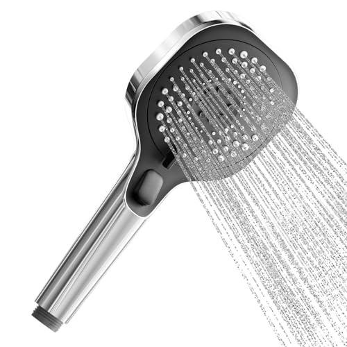 Cobbe Duschkopf mit Stoppfunktion, Duschkopf Wassersparend Duschbrause mit Wasserstop, Brausekopf Handbrause Dusche mit 3 Strahlarten, Chrom von Cobbe