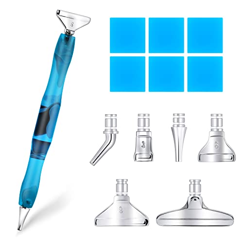 Cobee Diamond Pen Zubehör Werkzeugset 5D DIY Malwerkzeuge mit 6 Edelstahl Metallstiftspitzen in mehreren Größen und Diamond Embroidery Box Inklusive 6 Stück Malkleber von Cobee