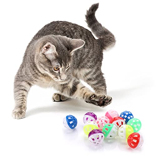 Cobee Großer Katzenspielzeug Ball mit Glocke, 12 Stück 4 cm Katzenball Spielzeug von Cobee