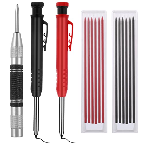 Cobee Mechanische Zimmermannsbleistifte Set mit Markierungsminen und automatischem Körner, solide Zimmermannsbleistifte mit tiefem Loch und integriertem Spitzer, lange Nase zum Zeichnen, Markieren Cobee Mechanische Zimmermannsbleistifte Set mit Markierungsminen und automatischem Körner, solide Zimmermannsbleistifte mit tiefem Loch und integriertem Spitzer, lange Nase zum Zeichnen, Markieren von Cobee