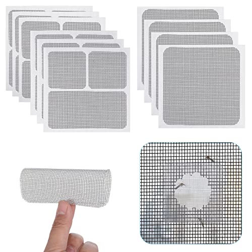 Cobee Selbstklebendes Fenster Reparatur Patch Kit, 10 Blatt 3 Größen Screen Door Replacement Repair Kit Fiberglas Mesh Wall Repair Patches Drywall Tools Wall Hole Quick Repair Patch (Grau) von Cobee