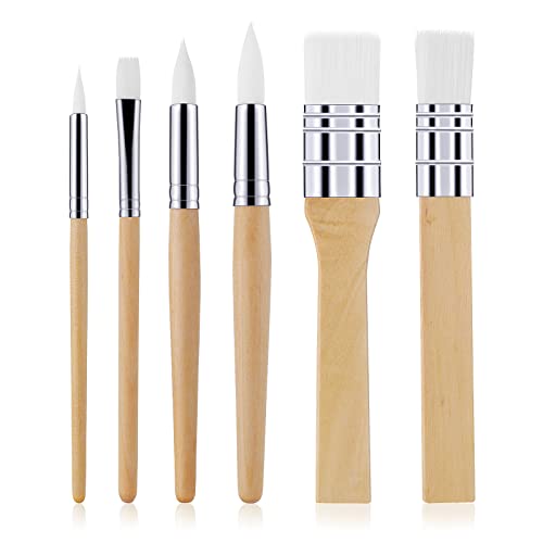 cobee Holzpinsel Set, 6Teiliges Pinsel Set für Acrylmalerei Malpinsel Kit, Künstlerpinsel für Öl Aquarell Leinwand Rock Körper Gesicht Nagelkunst DIY Kunsthandwerksbedarf von cobee