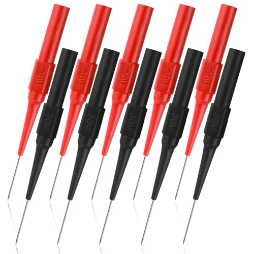 cobee Messspitzen Für Multimeter 0.7 Mm, 10 Stück 30V/10A Testsonden Isolierte Piercing-Nadel Testsonden Messspitzen Für Multimeter Mit 4mm Buchse Für Bananenstecker Messleitung Kabel von Cobee