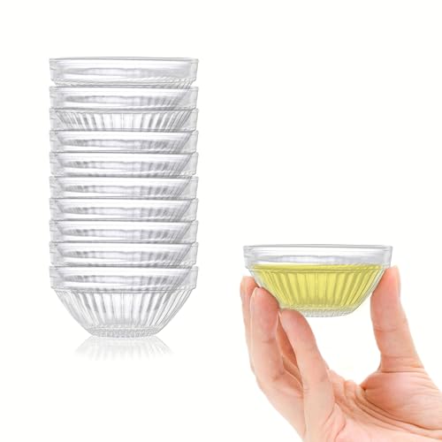 Cobenga 10 Stück Mini-Dip-Schälchen, 75 ml kleine Glasschalen für Dips, 3 Zoll Soßenschale für Gewürze, Dip-Saucen und Eiscreme-Toppings, spülmaschinenfest von Cobenga