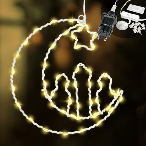 CozyHome Ramadan Deko Lichterkette Stecker - 48 LED in Warmweiß I Fensterdeko beleuchtet | Ramadan Mubarak Dekoration Ramazan I Lichterkette Innen Warmweiß Ramadandeko Ramdan Decor Lichterkranz Strom von Cobus
