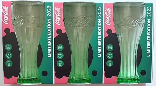 /Coca Cola 0,3l Glas/Original/Mc Donald's/Konturglas/Arcoroc/Gläser/Softdrink/Longdrink/Trinkgläser/Gastro/Bar/Party / 3er Set von /Coca Cola