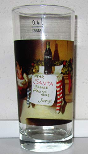 /Coca Cola Glas Glas/Retro/Weihnachten/Santa / 1 x 0,4 Liter von /Coca Cola