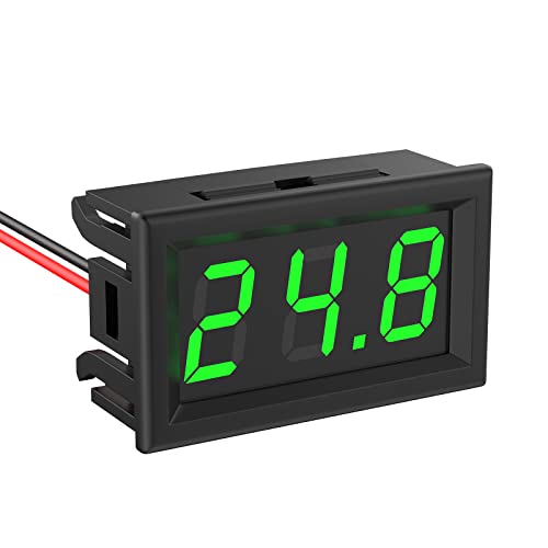 Voltmeter Monitor DC 5V ~ 120V Digital Mini Voltanzeige 0,56 Zoll 2-Draht-Volt Spannungstester LED-Anzeige für Fahrzeug, LKW, Motorrad, Boot (Grün) von Cocar